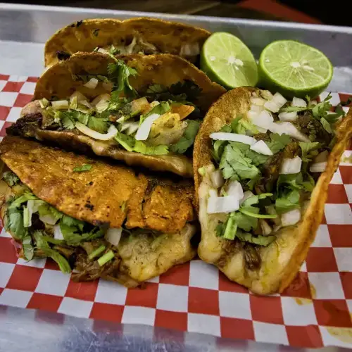 Crispy quesabirria tacos on corn tortilla dipped in birria consomé — Takitos Con Sabor Eagle Pass & San Antonio TX